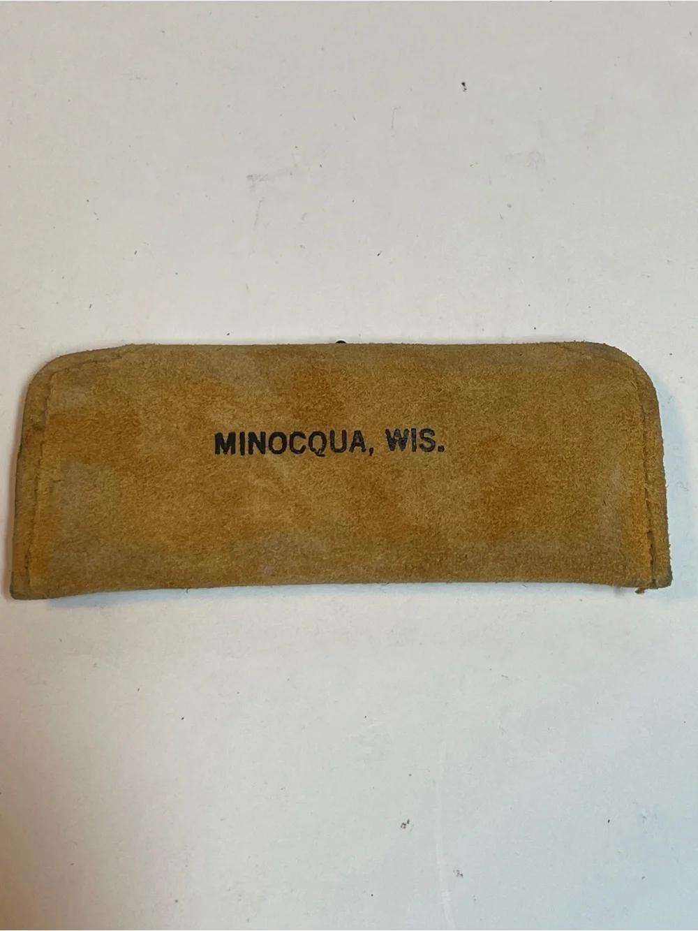 Antique Lake Superior Chippewa Beaded Suede Pouch Western, Nail File, Mirror